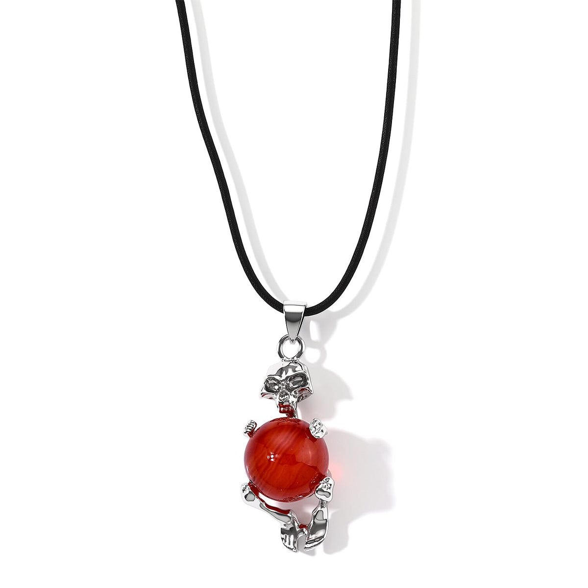 Tigers Eye 45.00 ctw Turtle Pendant in Silvertone with Cord Necklace (Adjustable)