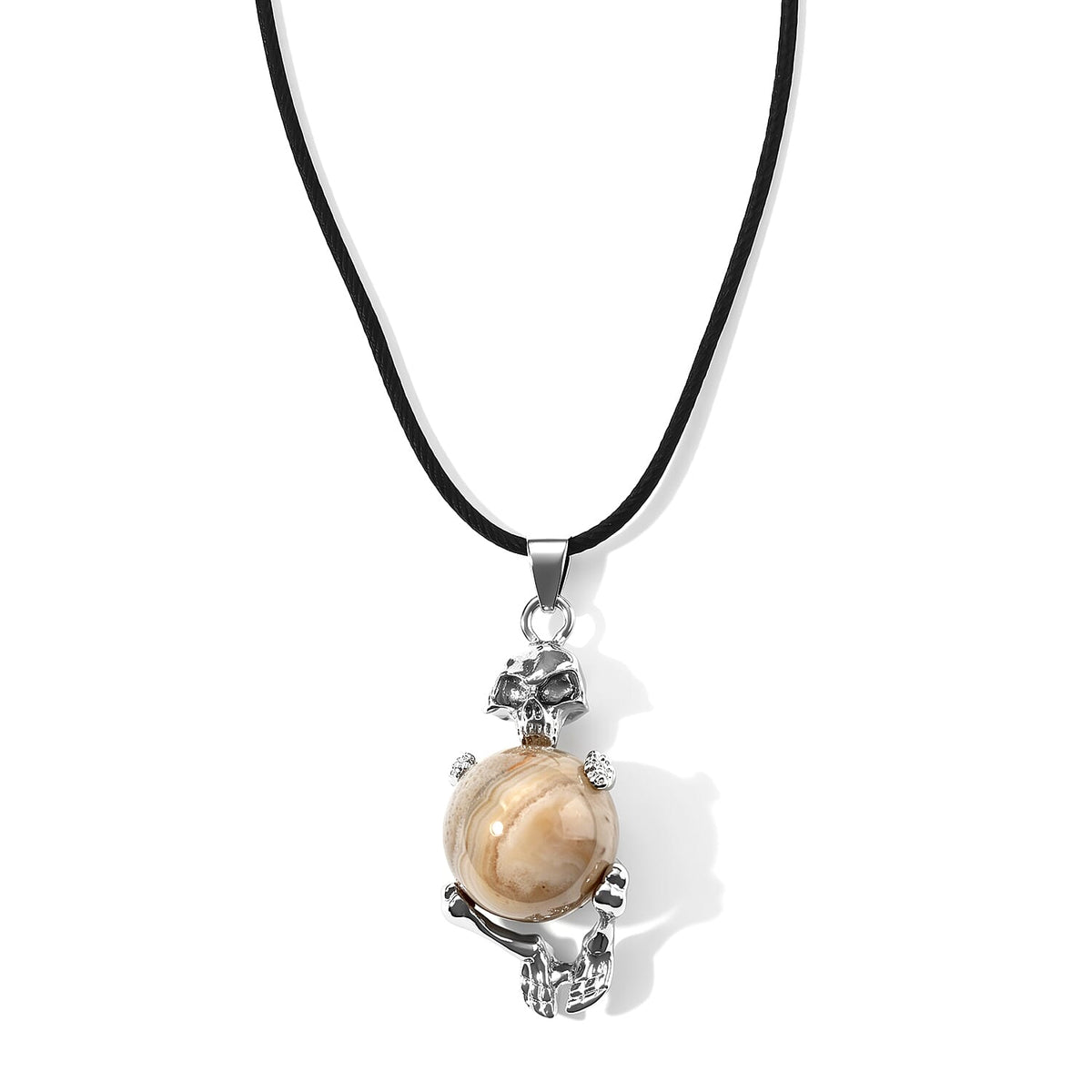 Tigers Eye 45.00 ctw Turtle Pendant in Silvertone with Cord Necklace (Adjustable)
