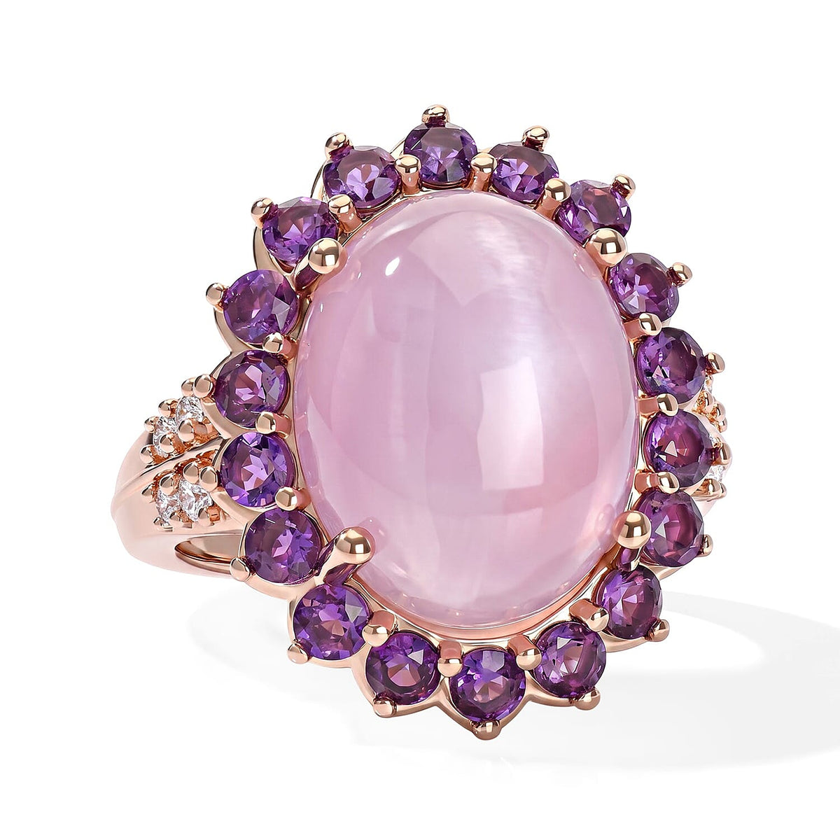 EverTrue Kunzite and Orissa Rhodolite Garnet 12.60 ctw Ring in 18K YG Plated (Size 9.0)