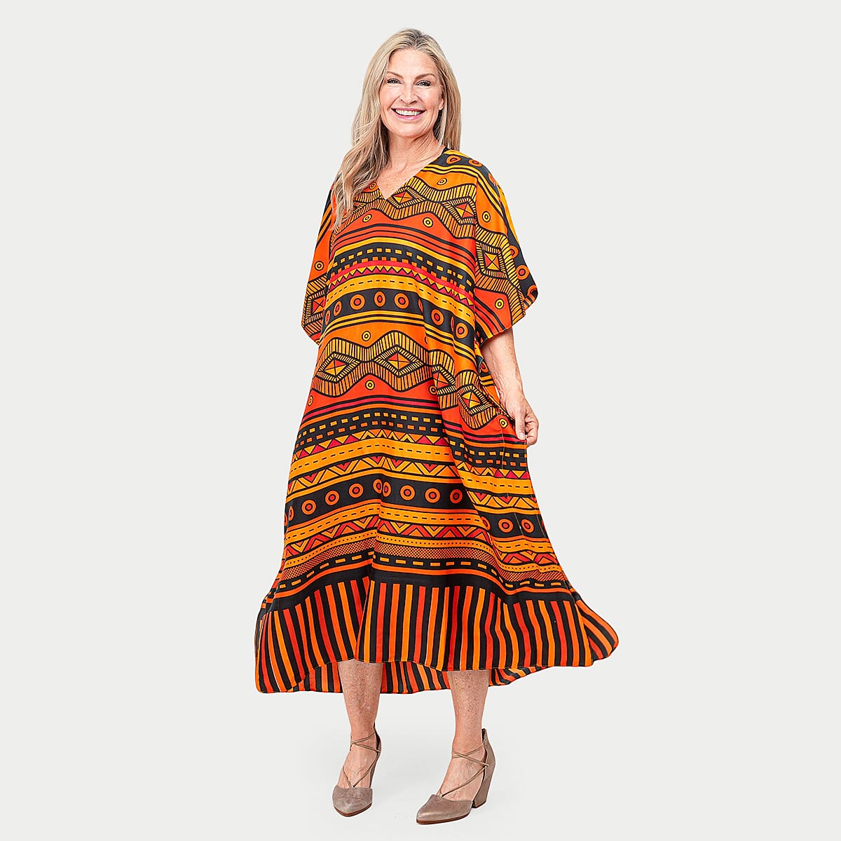 Winlar Blue Kaftan Maxi Dress - One Size Fits Most