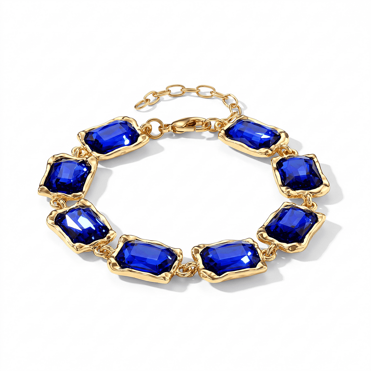 White Glass Bracelet in Silvertone (7.75-9.75In)