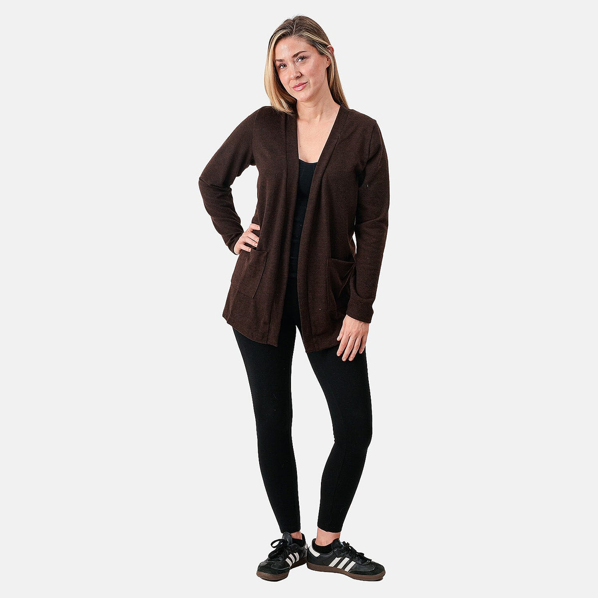 Joi De Vivre Black Zipper Pocket Cardigan - S