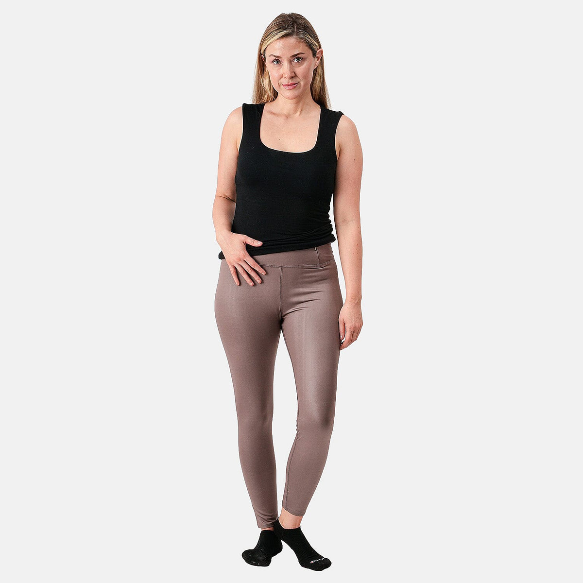 Tahari Jet Black High Wasited Leggins - S