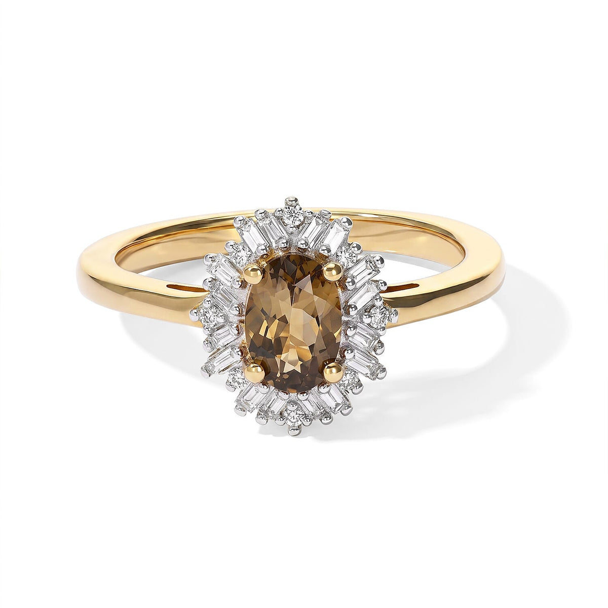 D''Joy Premium Natural Golden Tanzanite and Diamond 0.80 ctw Ring in 18K Vermeil Yellow Gold Over Sterling Silver (Size 6.0)