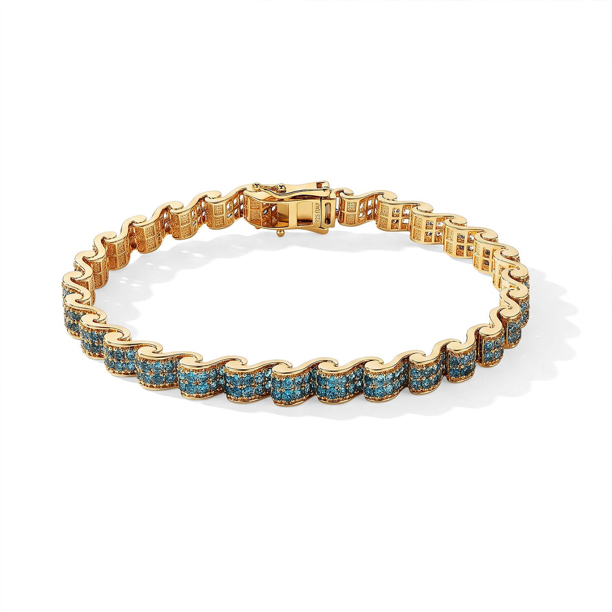 D''Joy Multi Gemstone 5.40 ctw Bracelet in 18K Vermeil Yellow Gold Over Sterling Silver (7.25 In)