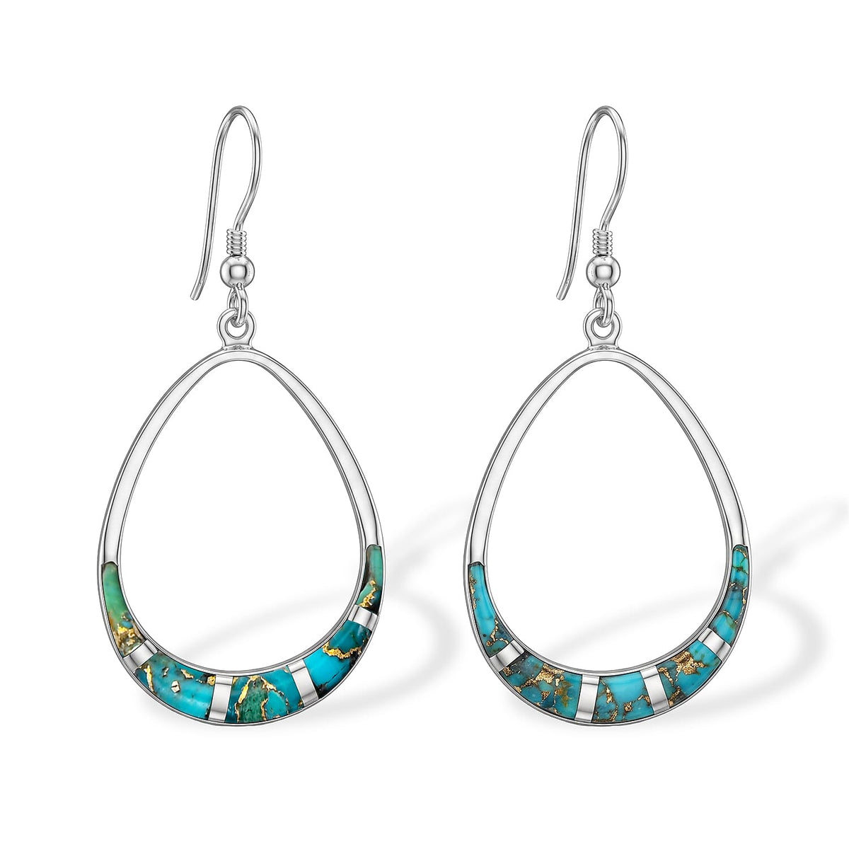 Blue Mojave Turquoise Dangling Earring Sterling Silver 0.70 ctw