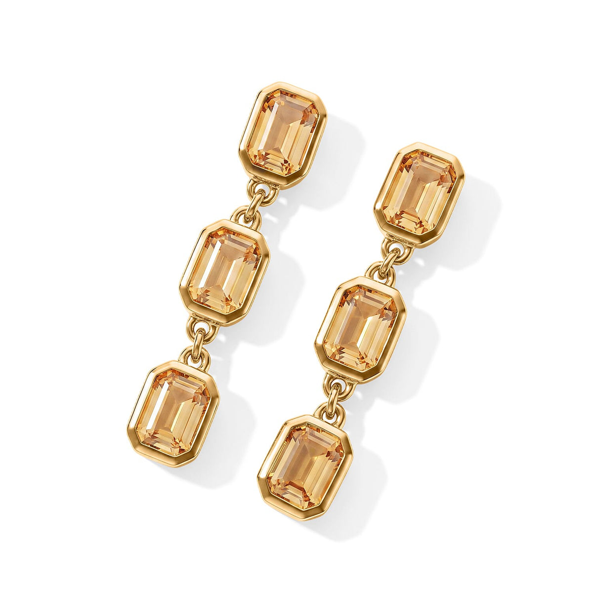 EverTrue Brazilian Citrine Dangling Earrings in 18K YG Plated 5.65 ctw