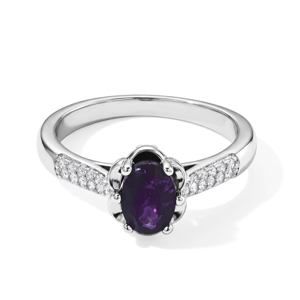 EverTrue Chrome Diopside and Simulated Diamond 1.00 ctw Ring in Platinum Bond (Size 10.0)
