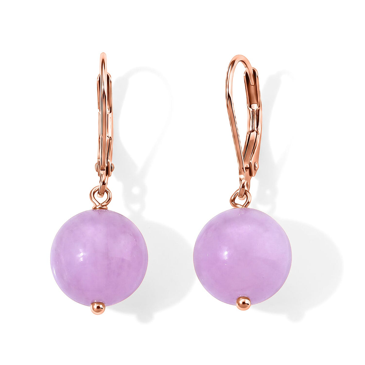D''Joy Kunzite 9-10mm Drop Earrings in Sterling Silver 15.00 ctw