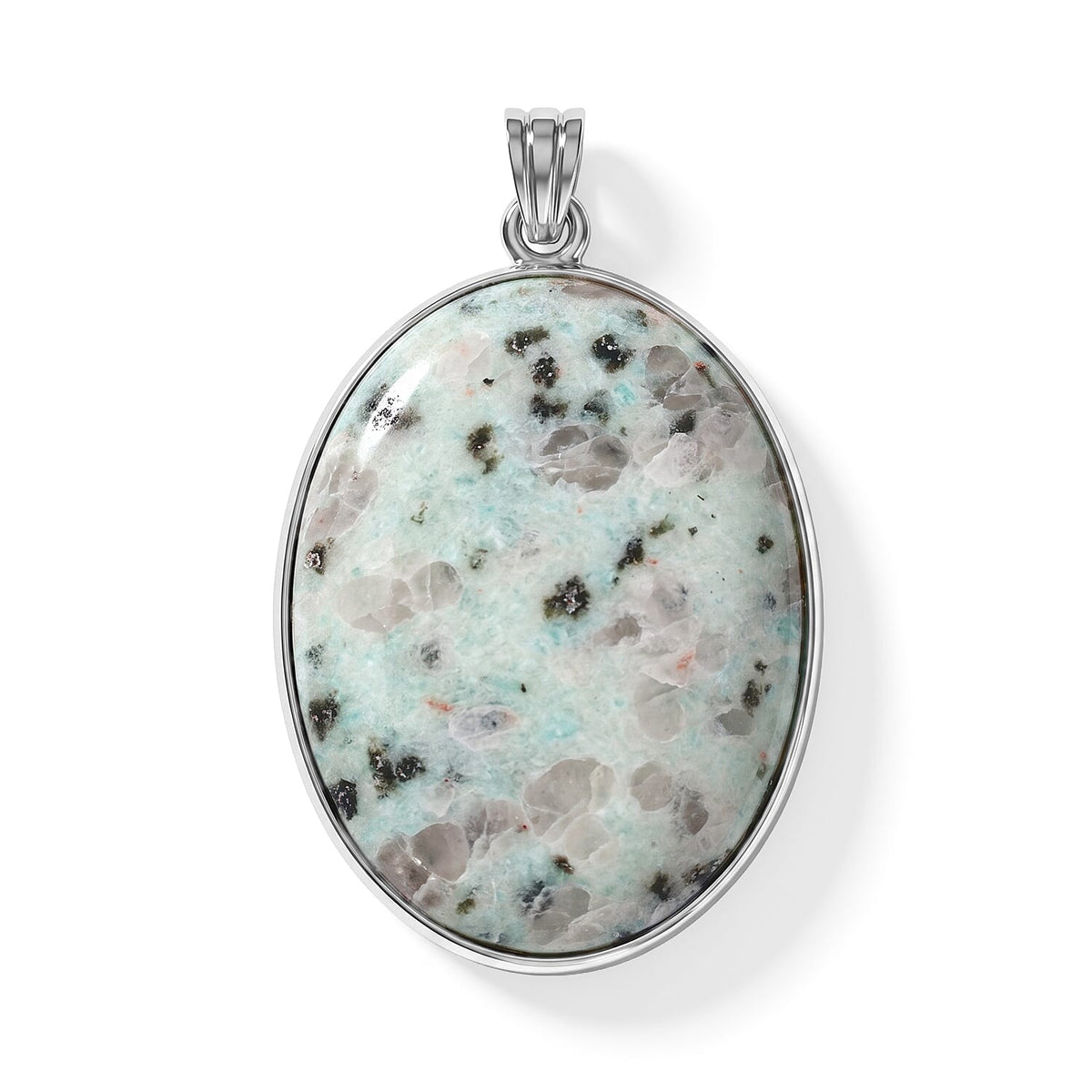Yellow Turquoise 50.00 ctw Oval Pendant in Silvertone