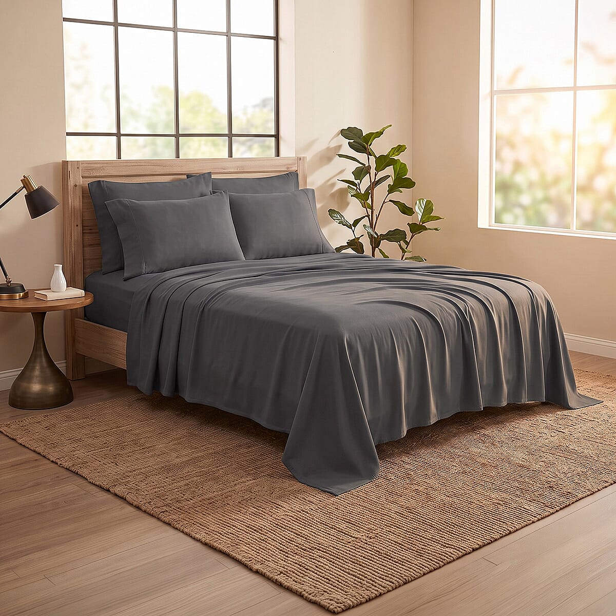 American Thread Collection 4pc Olive Green Microfiber Sheet Set -Twin