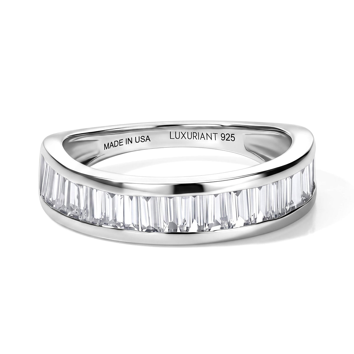 Luxuriant Lab Grown Diamond Band Ring in Rhodium OverSterling Silver 2.04 ctw