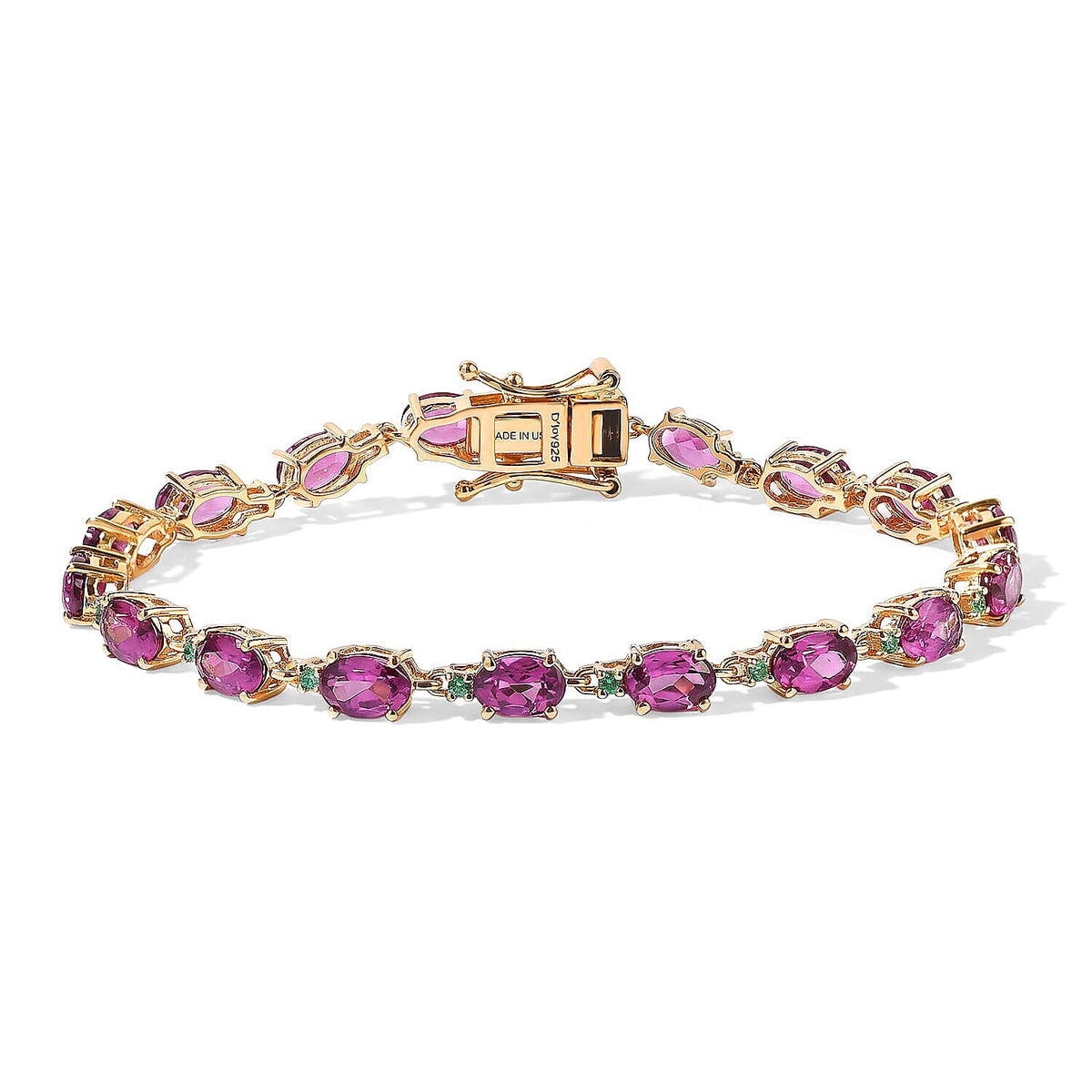 D''Joy AAA Radiant Ember Garnet, Paraiba Tourmaline Bracelet in 18K Vermeil YG Over Sterling Silver (6.50 In) 9.60 ctw