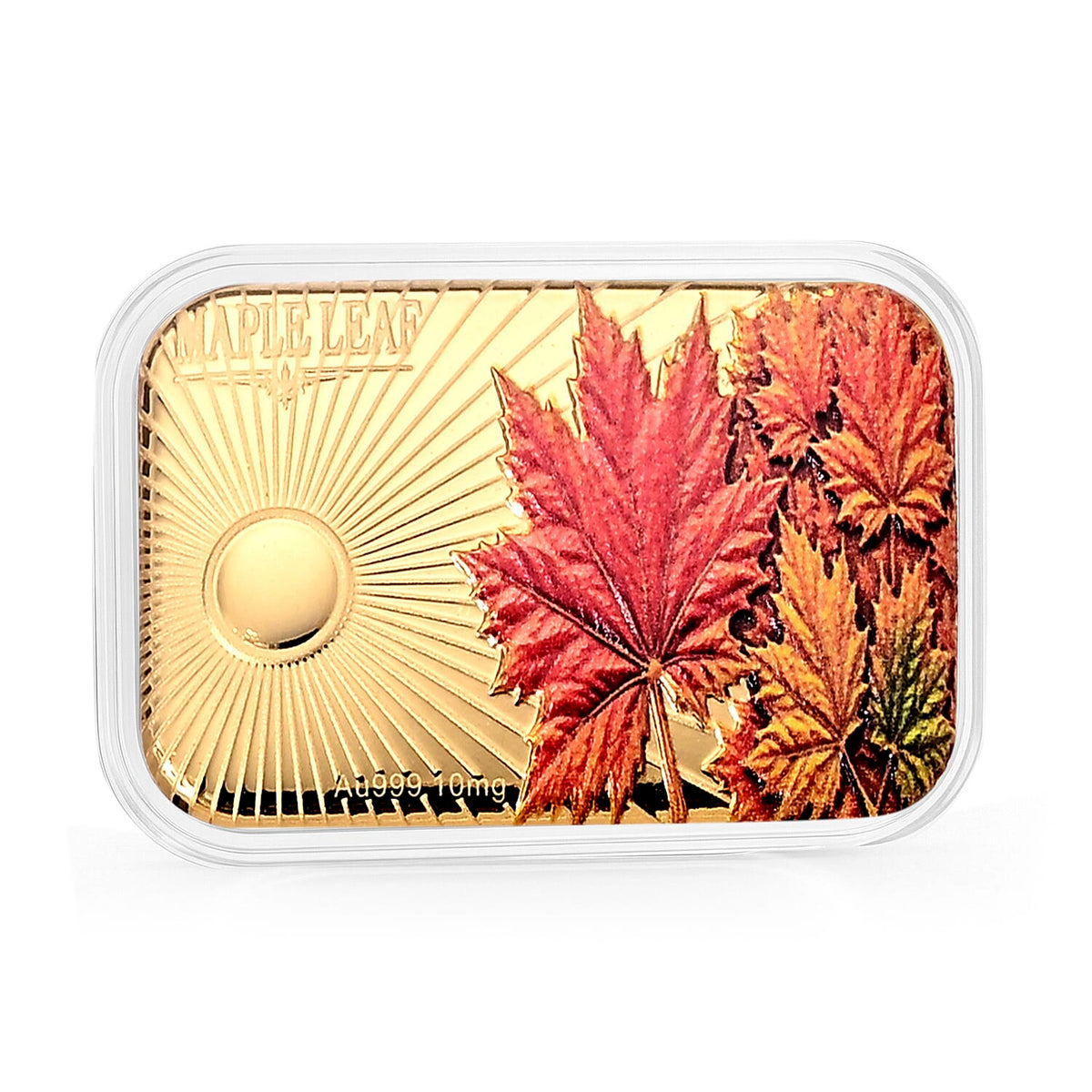 24K Golden Autumn Maple Colorful Embossed Sheet (10mg) 31x45.5mm