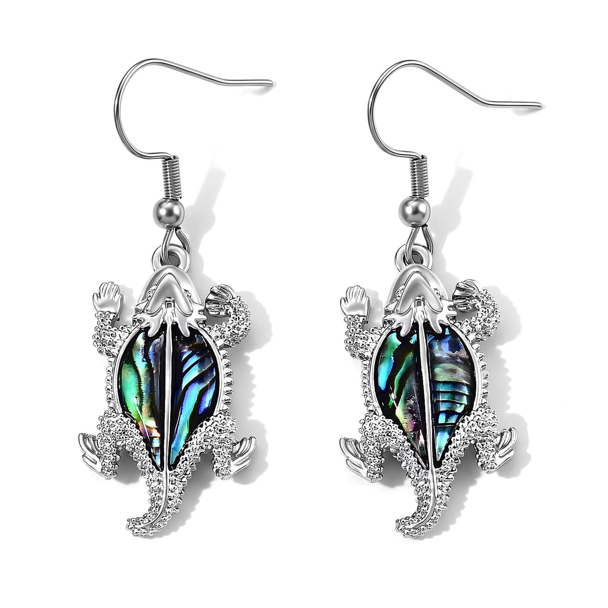Abalone Shell Tranquil Beauty of The Ocean Earrings in Silvertone