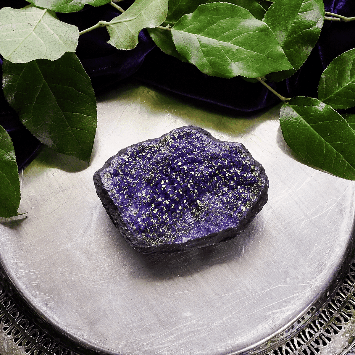 Purple and Gold Quartz Geode 1.5-2" Approx 360Ctw