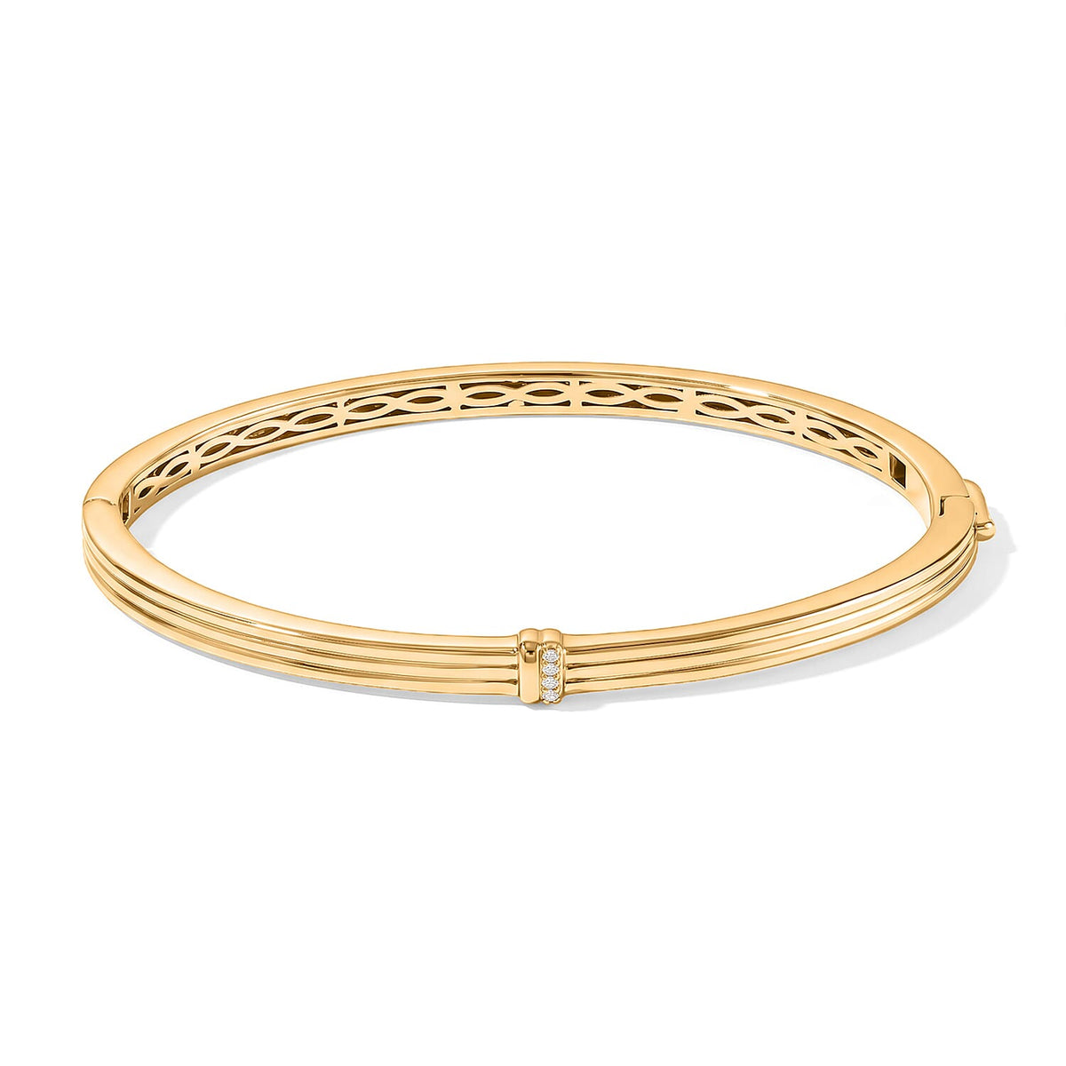 EverTrue White Diamond Assent Bangle Bracelet in Platinum Bond (8.00 In)