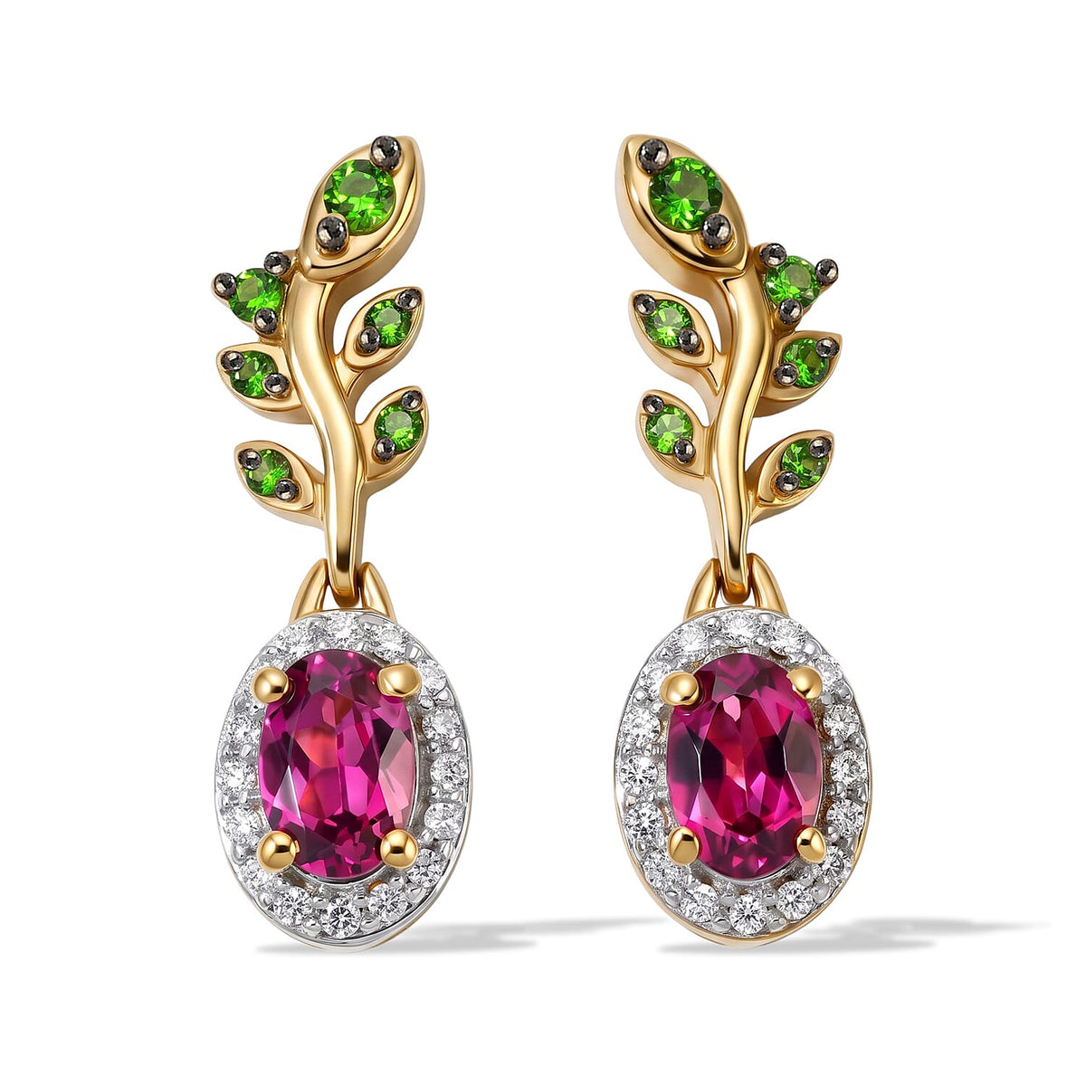 D''Joy Premium Tanzanian Wine Garnet and Multi Gemstone 1.10 ctw Earrings in 18K Vermeil Yellow Gold Over Sterling Silver