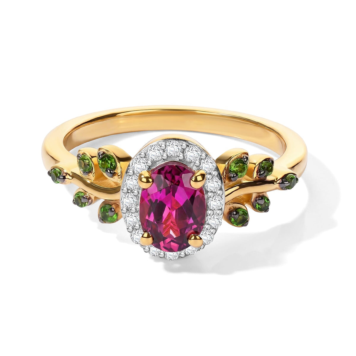 D''Joy Premium Tanzanian Wine Garnet, Multi Gemstone Ring in 18K Vermeil YG Over Sterling Silver (Size 10.0) 1.30 ctw