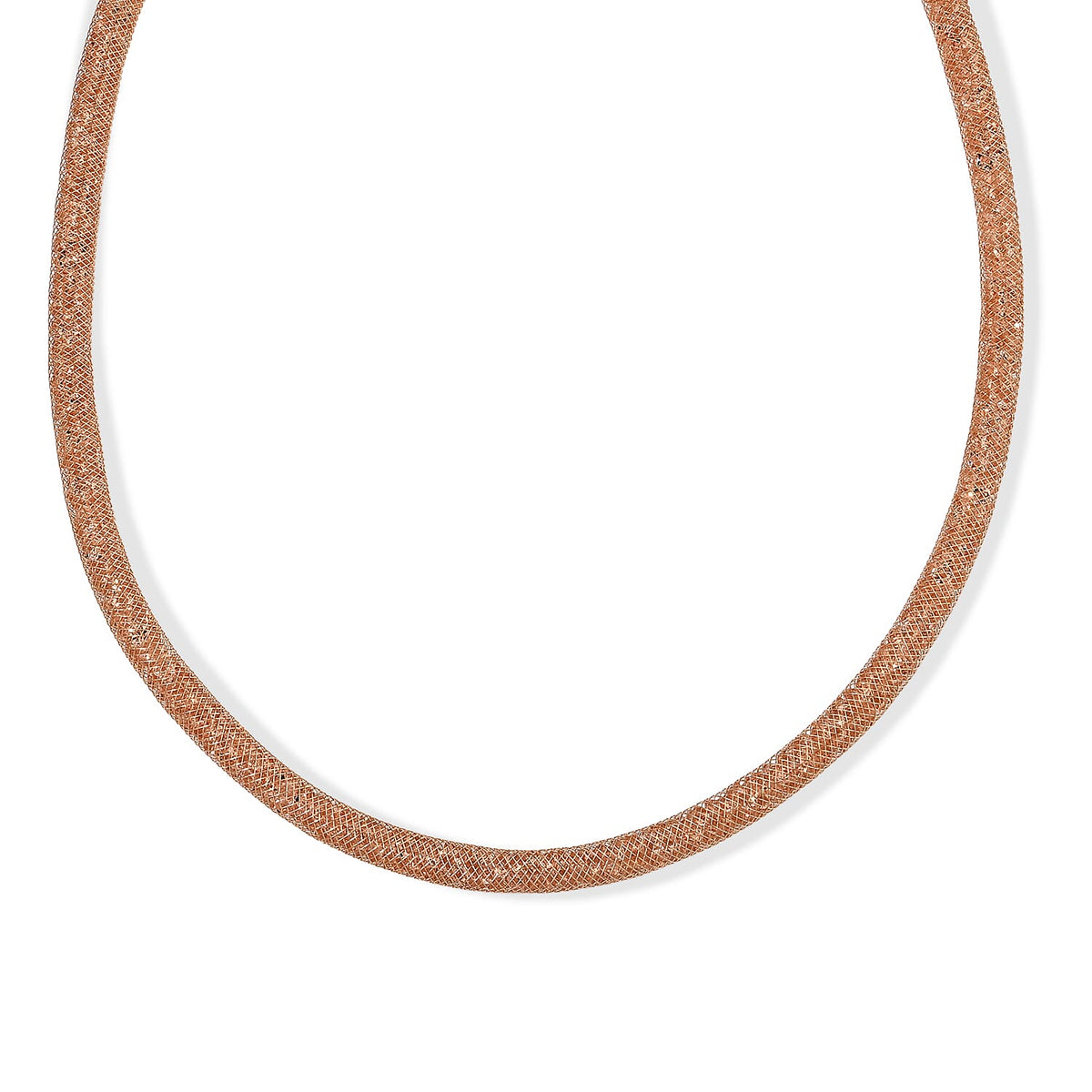 Pink Austrian Crystal Necklace in Rosetone 20-21 Inches