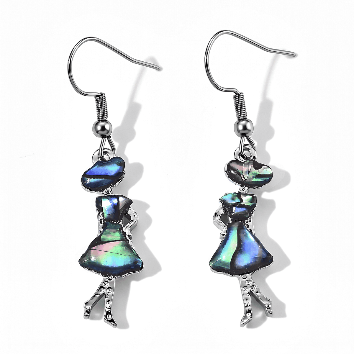 Abalone Shell Tranquil Beauty of The Ocean Earrings in Silvertone