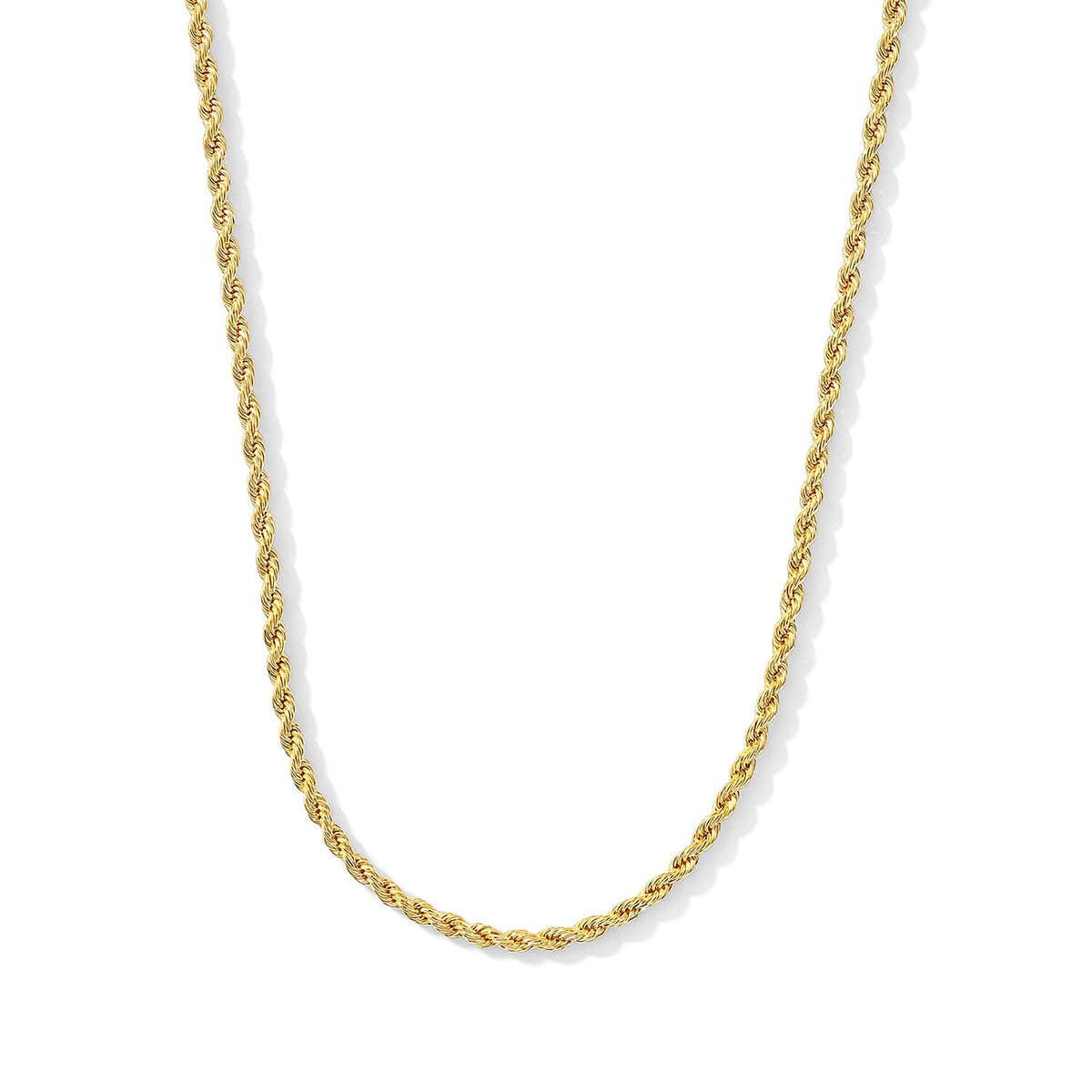 10K Yellow Gold 3mm Hollow Rope Necklace (26 Inches) (6.65 g)