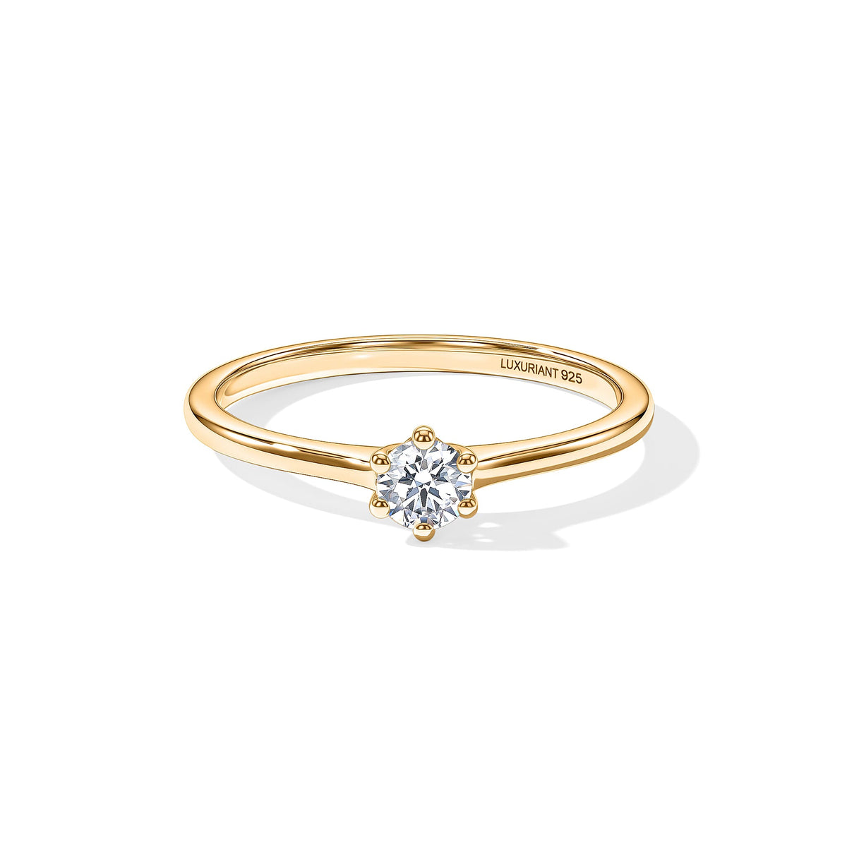 Luxuriant Lab Grown Diamond Solitaire Ring (E-F VS ) in 18K Vermeil Rose Gold Over Sterling Silver (Size 10.0) 0.25 ctw