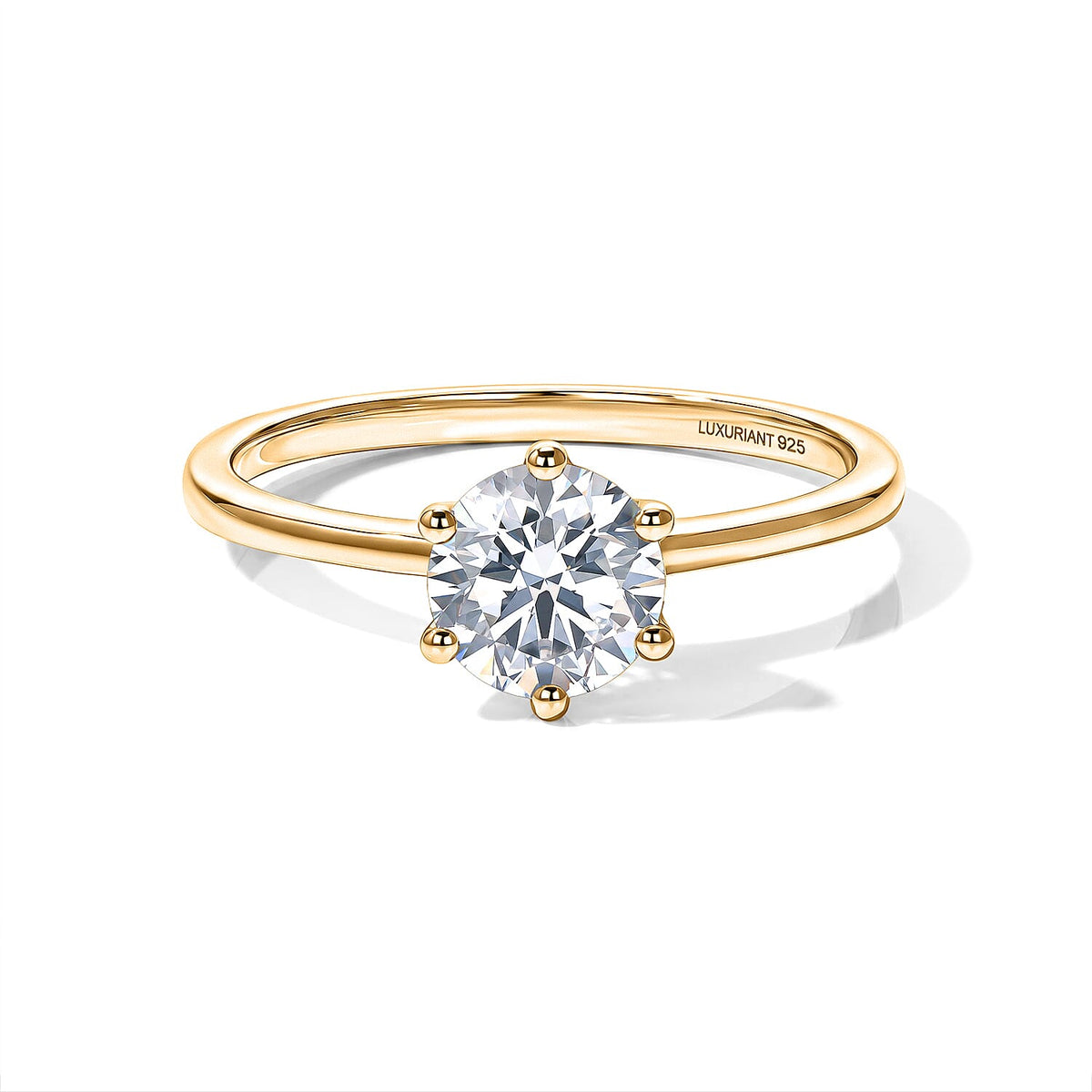 Luxuriant Lab Grown Diamond Solitaire Ring (E-F VS ) in 18K Vermeil Rose Gold Over Sterling Silver (Size 10.0) 0.25 ctw