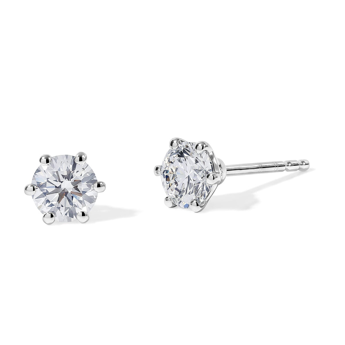 Luxuriant Lab Grown Diamond E-F VS Solitaire Stud Earrings in 18K Vermeil Rose Gold Over Sterling Silver 0.25 ctw