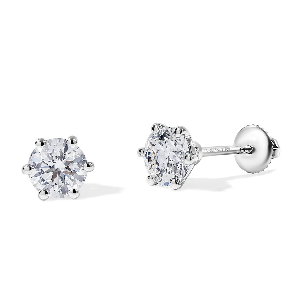 Luxuriant Lab Grown Diamond E-F VS Solitaire Stud Earrings in 18K Vermeil Rose Gold Over Sterling Silver 0.25 ctw