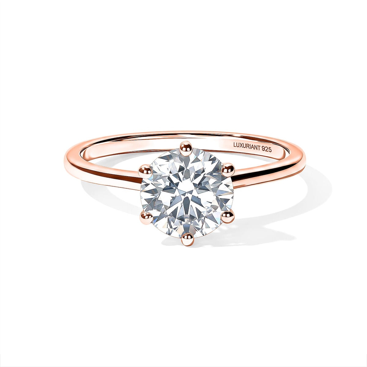 Luxuriant Lab Grown Diamond Solitaire Ring (E-F VS ) in 18K Vermeil Rose Gold Over Sterling Silver (Size 10.0) 0.25 ctw