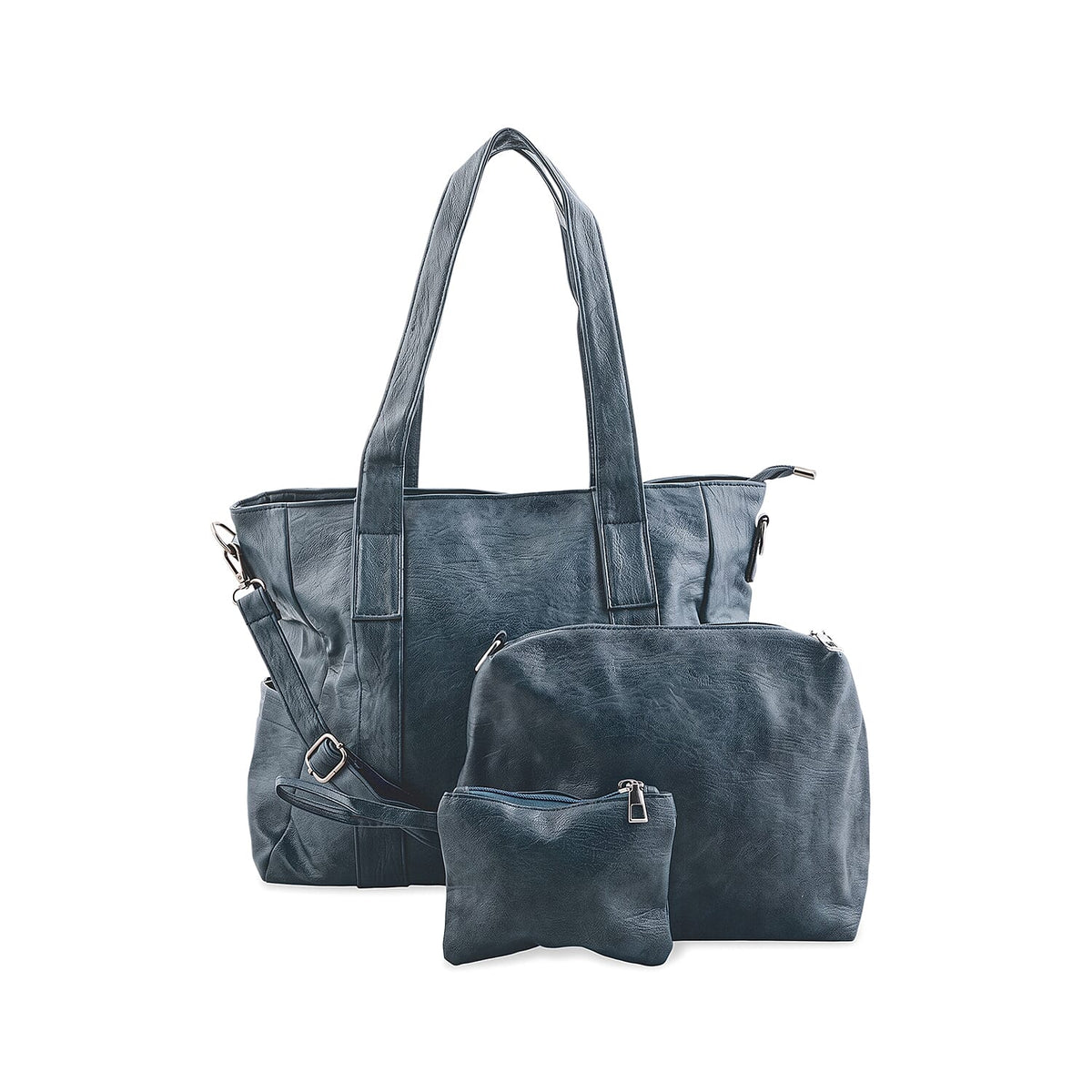 Black Faux Leather Shoulder Bag