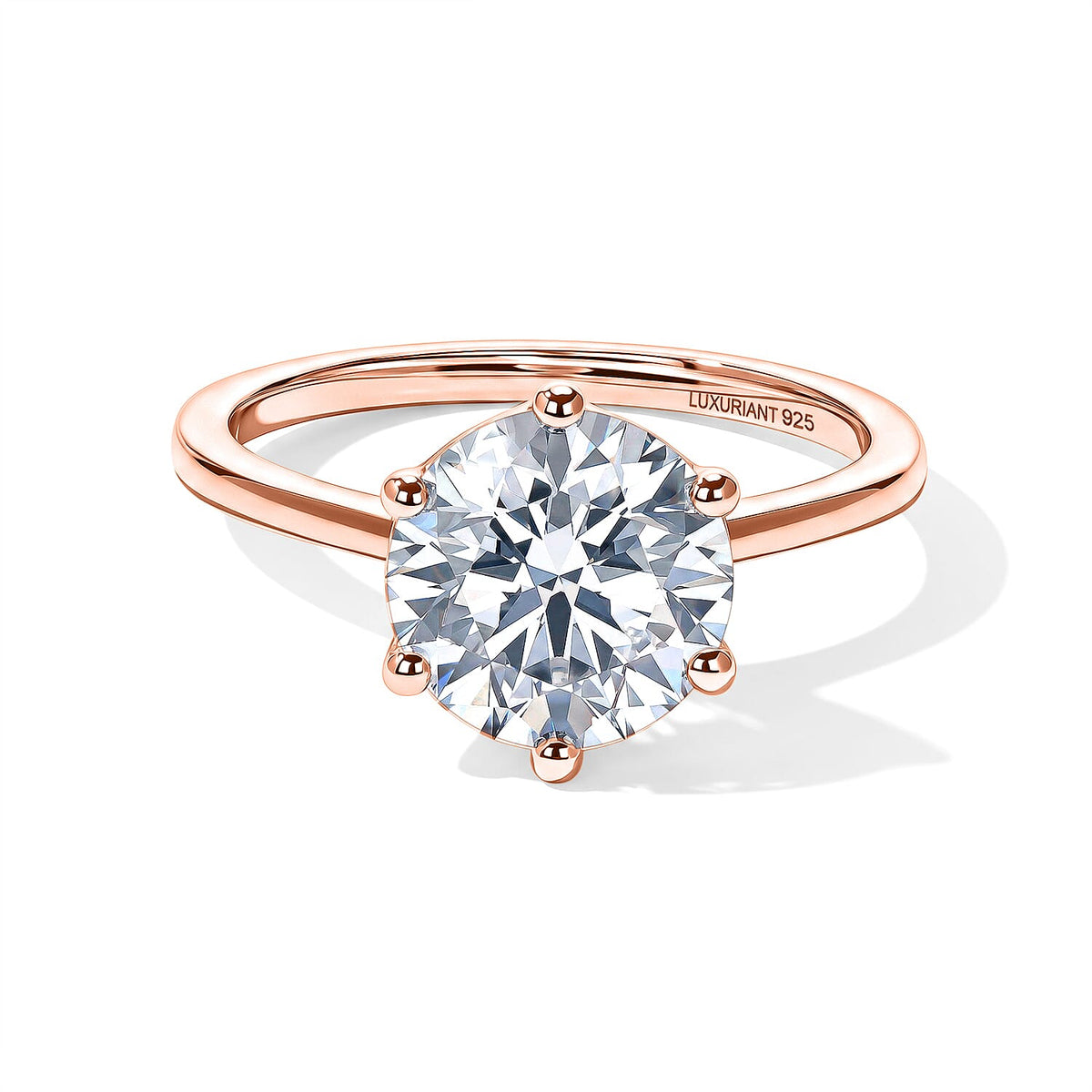 Luxuriant Lab Grown Diamond Solitaire Ring (E-F VS ) in 18K Vermeil Rose Gold Over Sterling Silver (Size 10.0) 0.25 ctw