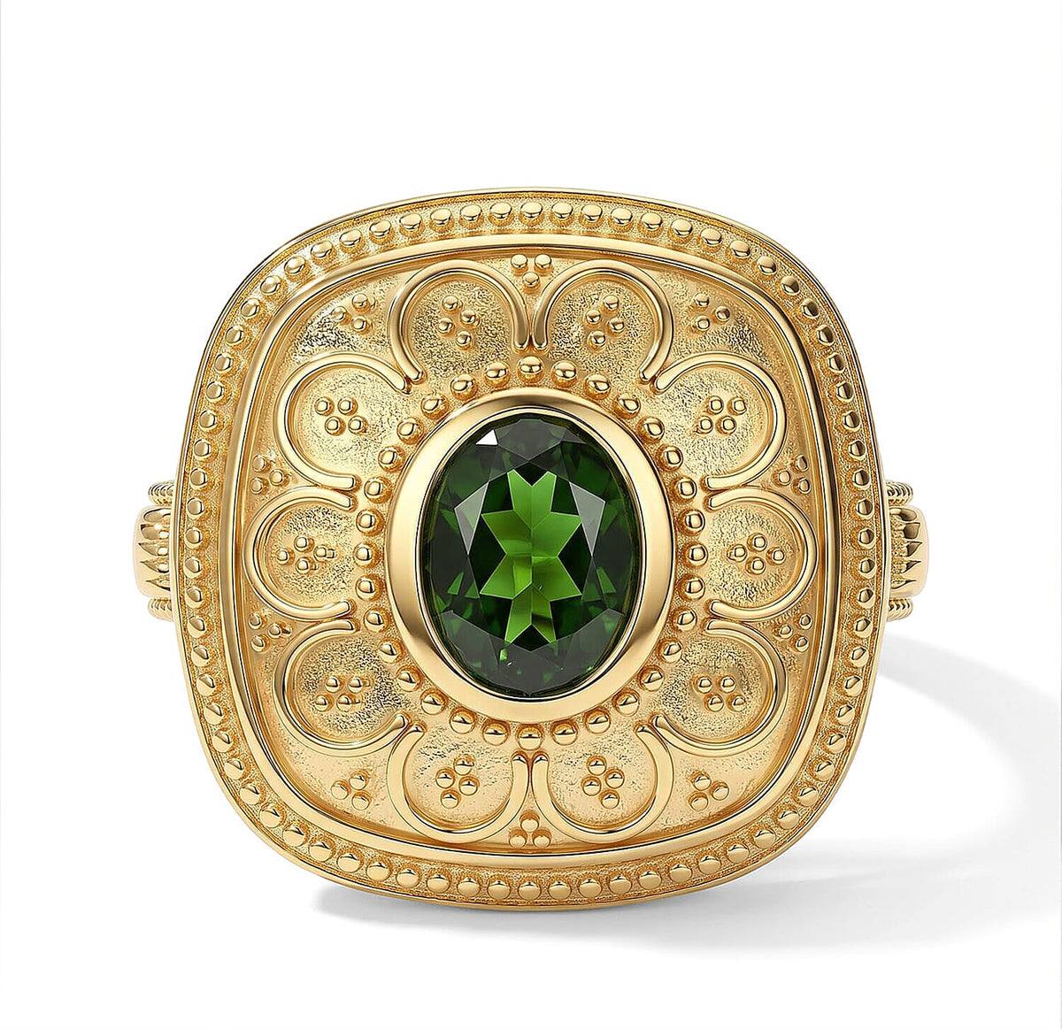 D''Joy Passport to Turkey Premium Chrome Diopside Ring in 18K Vermeil YG Over Sterling Silver (Size 10.0) 1.65 ctw