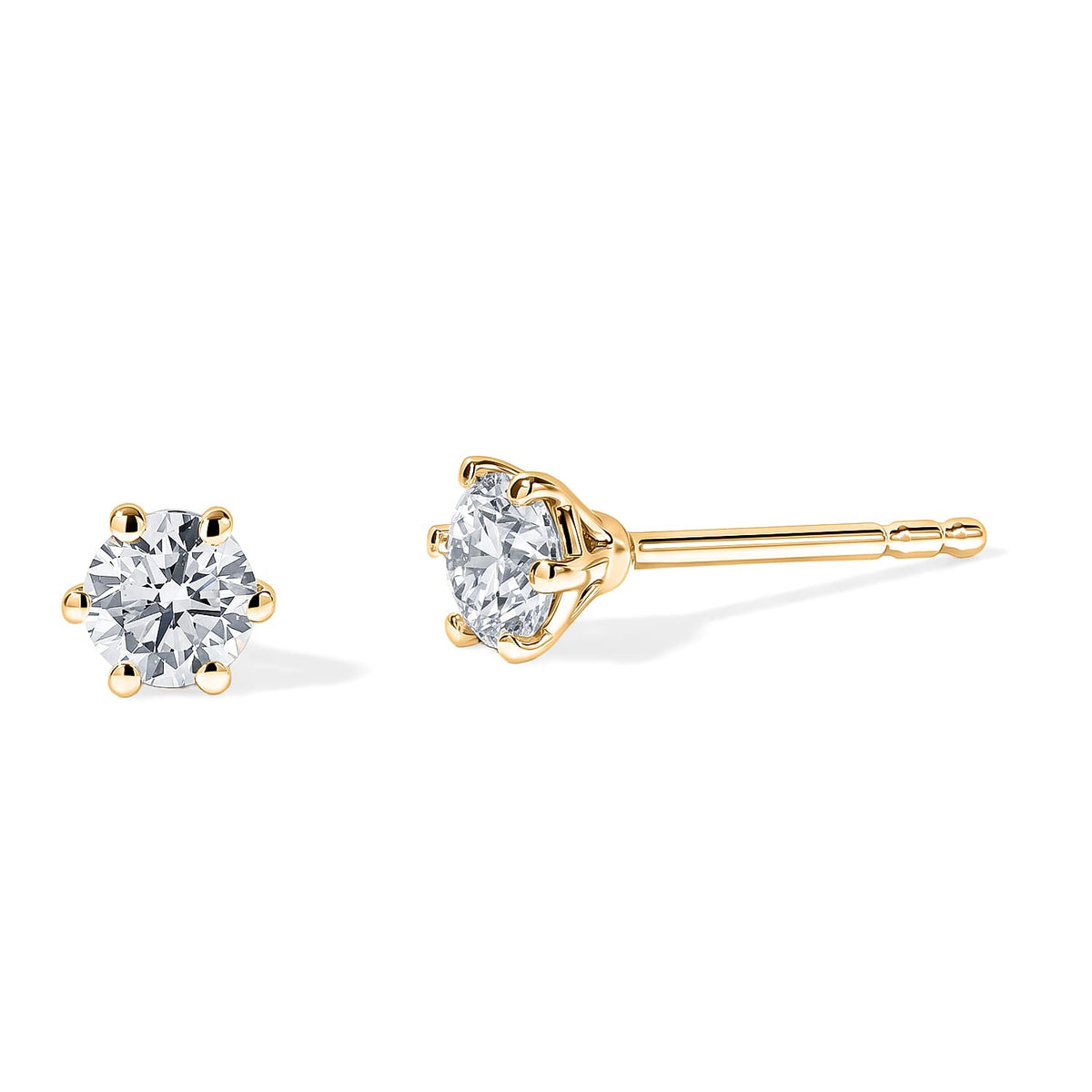 Luxuriant Lab Grown Diamond E-F VS Solitaire Stud Earrings in 18K Vermeil Rose Gold Over Sterling Silver 0.25 ctw