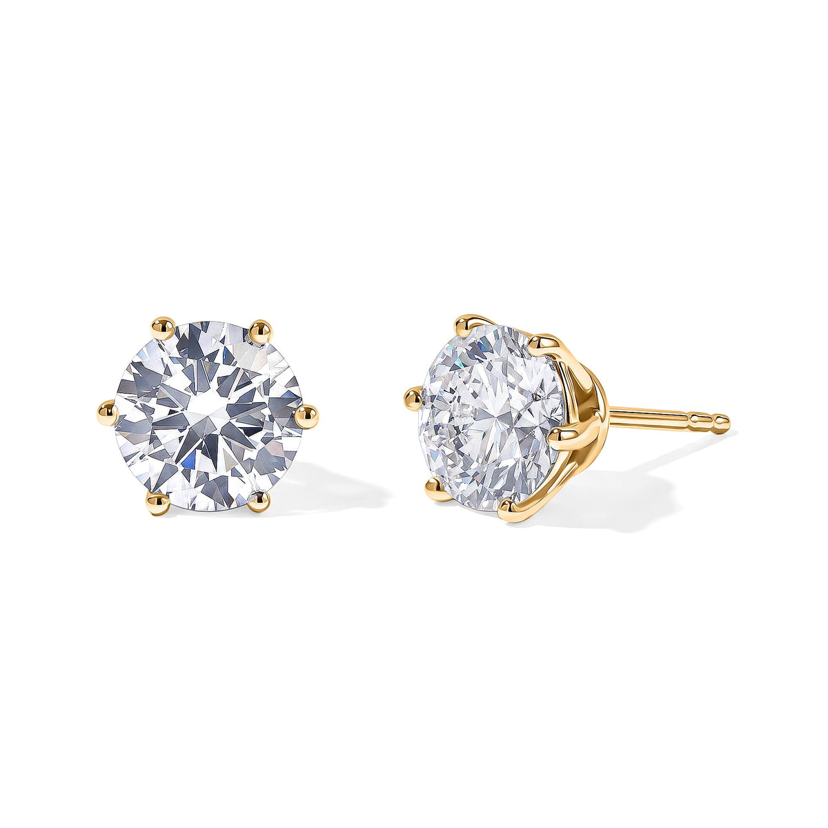 Luxuriant Lab Grown Diamond E-F VS Solitaire Stud Earrings in 18K Vermeil Rose Gold Over Sterling Silver 0.25 ctw