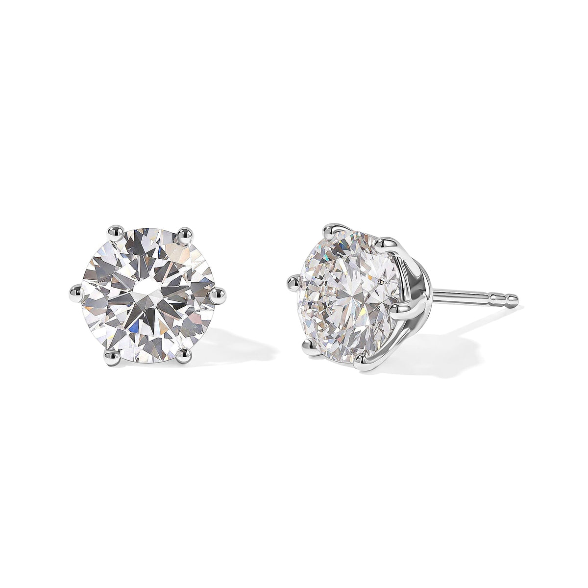 Luxuriant Lab Grown Diamond E-F VS Solitaire Stud Earrings in 18K Vermeil Rose Gold Over Sterling Silver 0.25 ctw