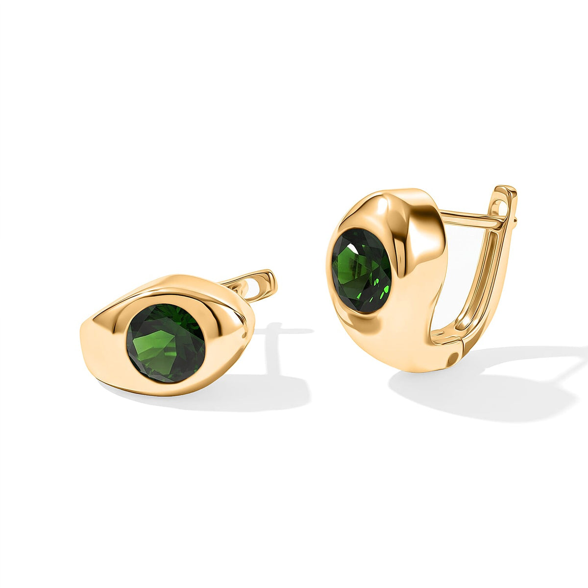 D''Joy Madagascar Blue Sapphire (DF) 2.75 ctw J Hoop Earrings in 18K Vermeil Yellow Gold Over Sterling Silver