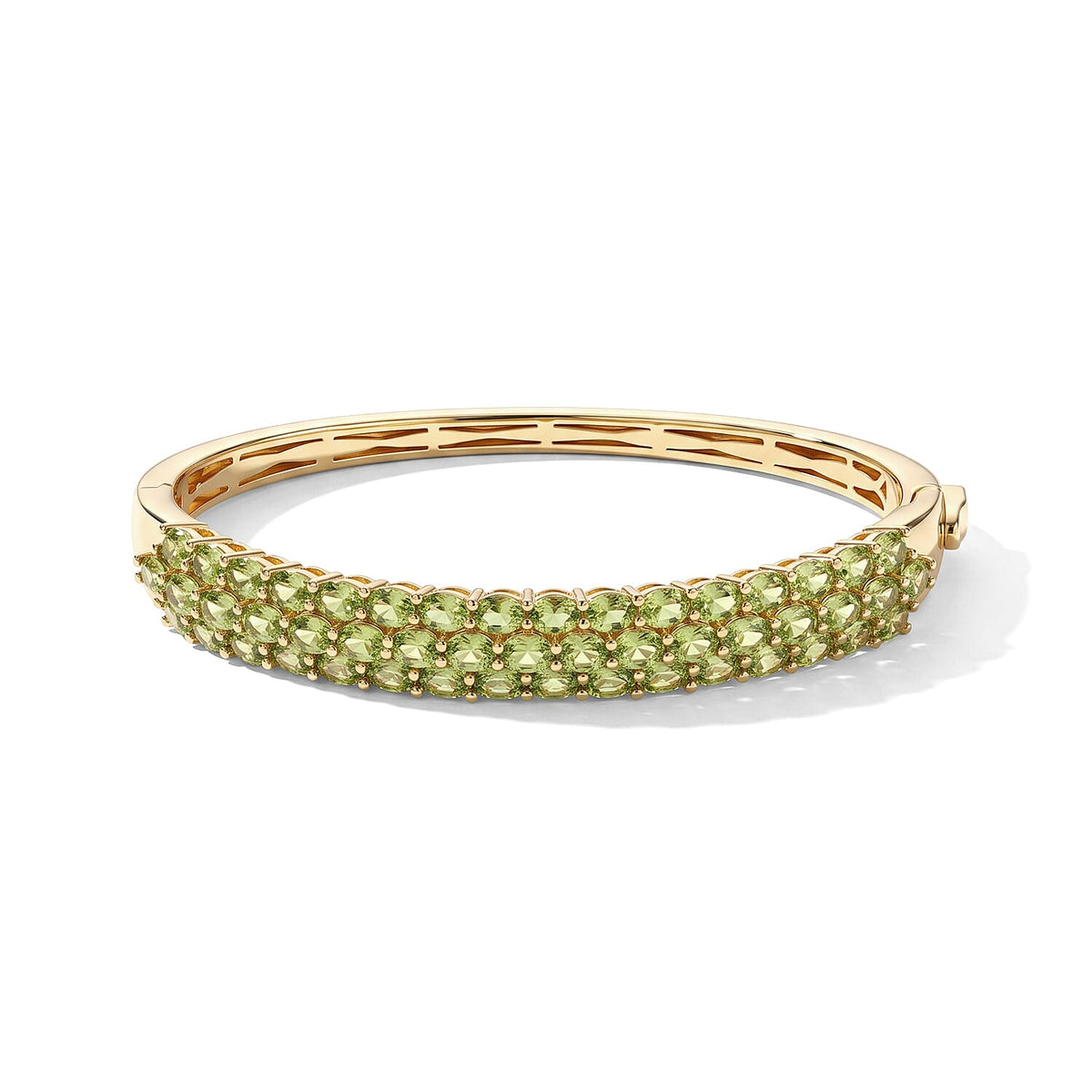 EverTrue Peridot Full Bangle in 18K YG Plating Pure Yellow Brass 8.33 ctw