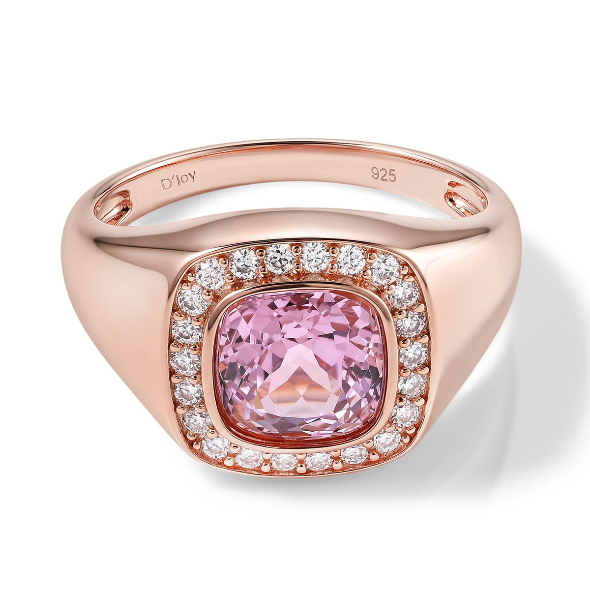 D'Joy Premium Martha Rocha Kunzite, Moissanite Men's Ring in Vermeil YG Over Sterling Silver (Size 10.0) 3.40 ctw