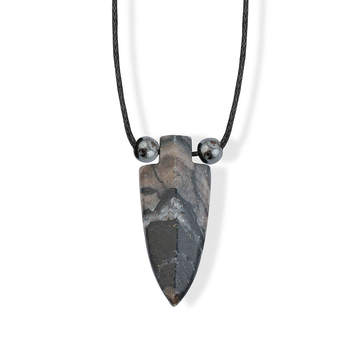 Arrowhead Artistic Jasper and Lava 32.00 ctw Cord Necklace (Adjustable)