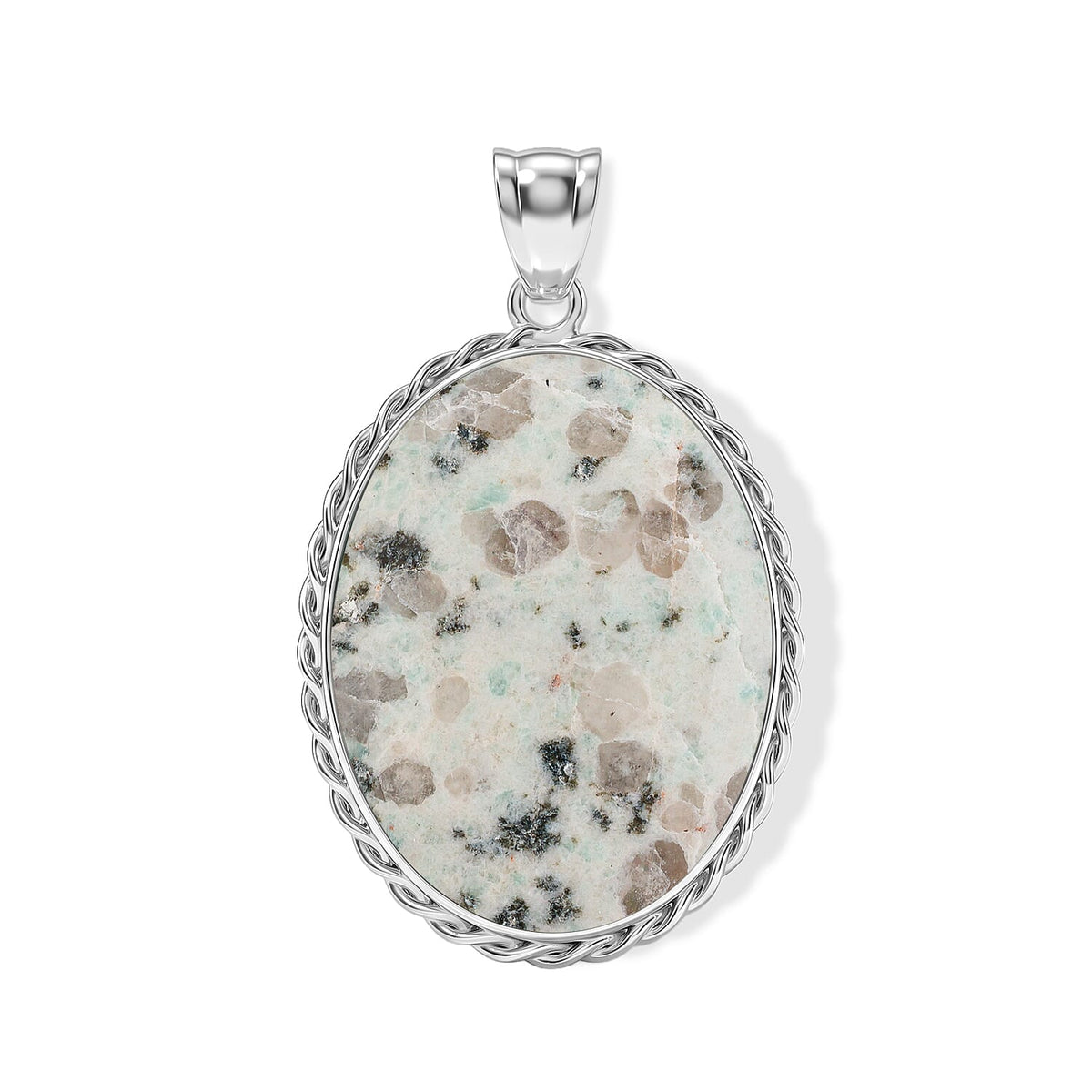 Purple Quartz Pendant Pure White Brass 61.00 ctw
