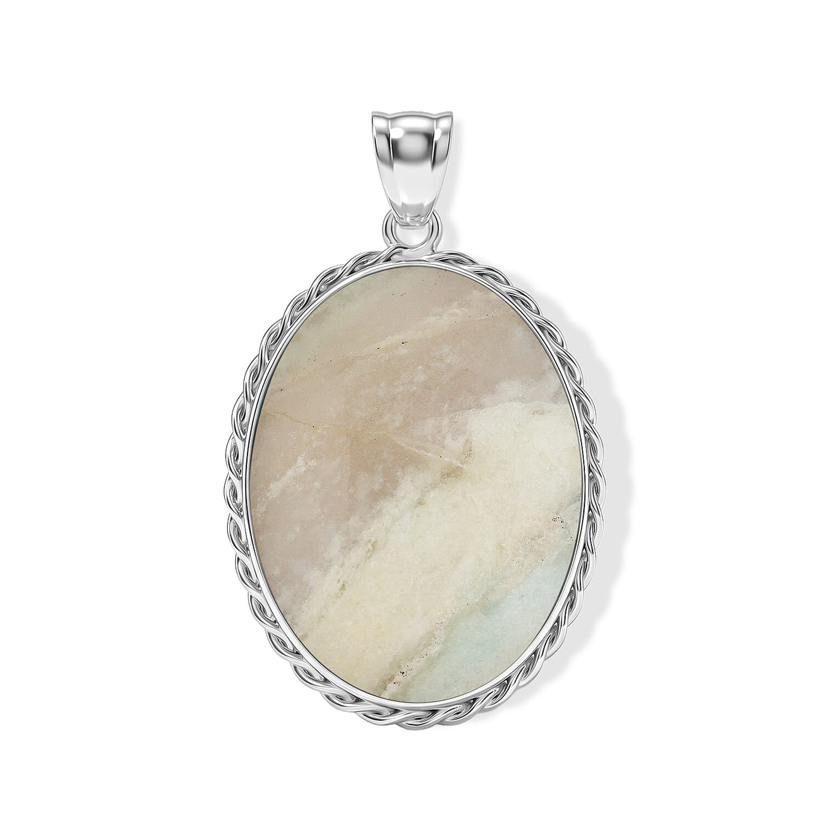 Purple Quartz Pendant Pure White Brass 61.00 ctw