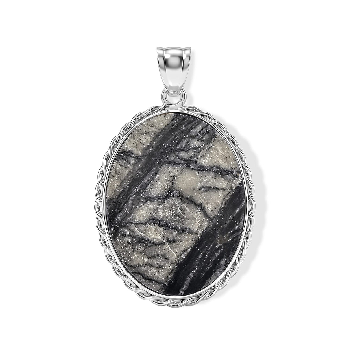 Purple Quartz Pendant Pure White Brass 61.00 ctw