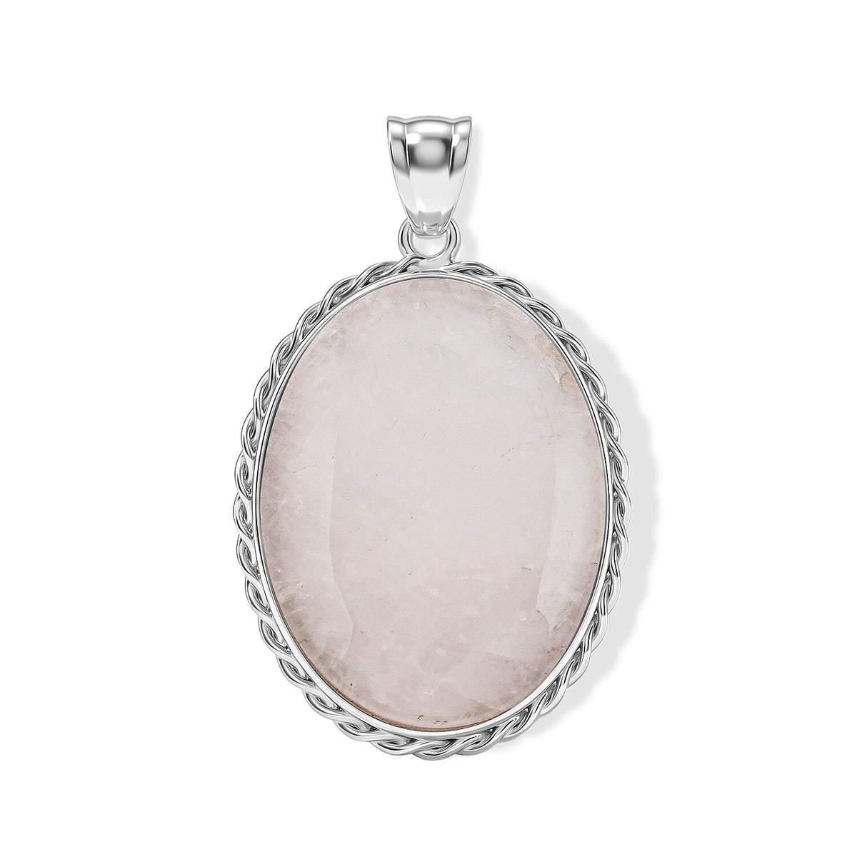 Purple Quartz Pendant Pure White Brass 61.00 ctw