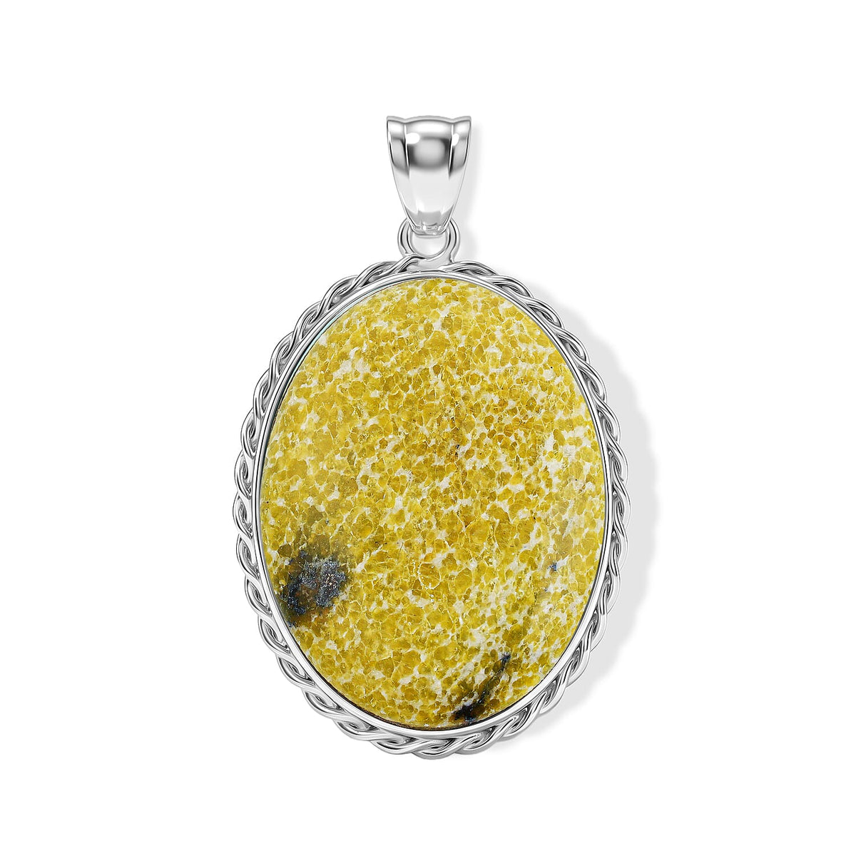 Purple Quartz Pendant Pure White Brass 61.00 ctw