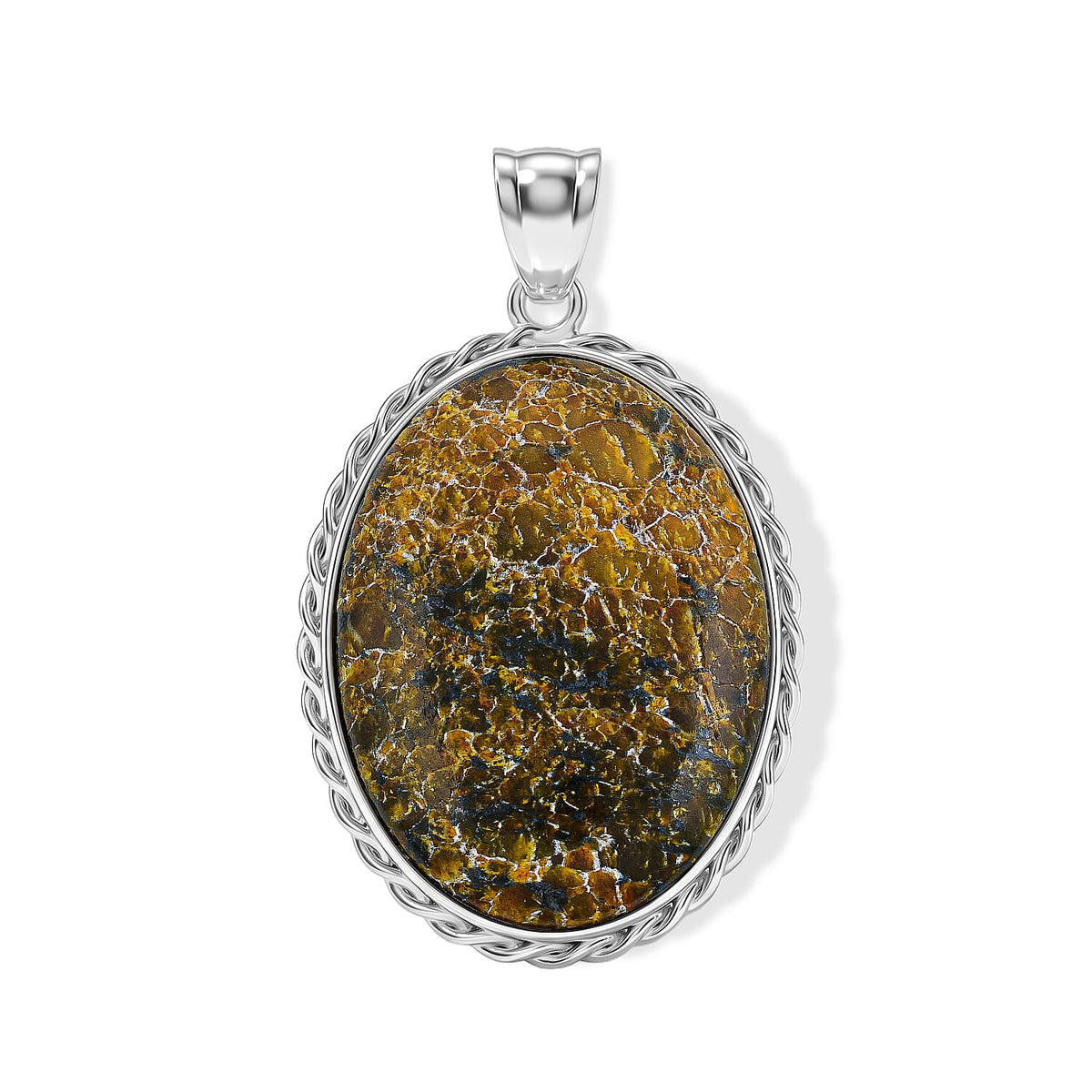 Purple Quartz Pendant Pure White Brass 61.00 ctw