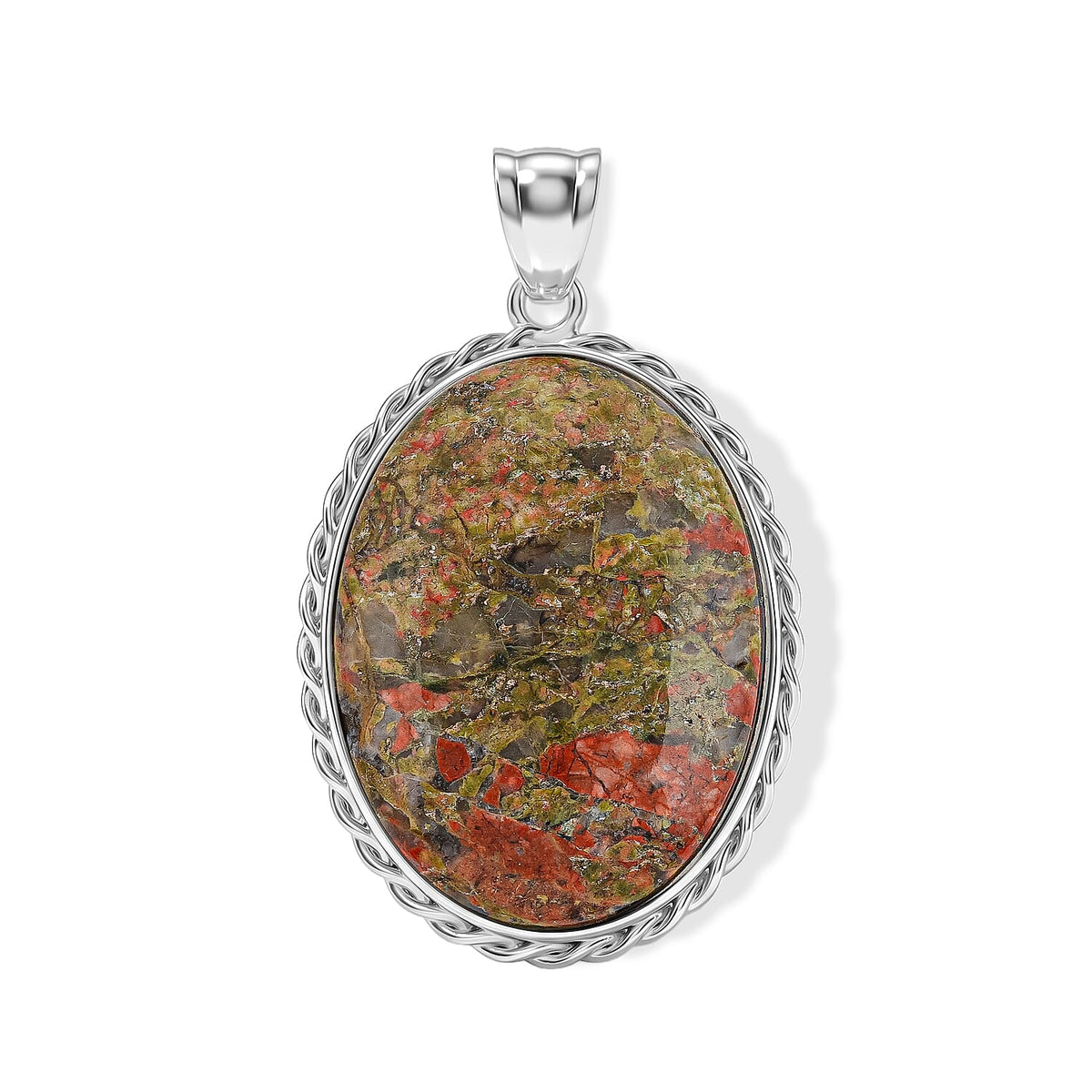 Purple Quartz Pendant Pure White Brass 61.00 ctw