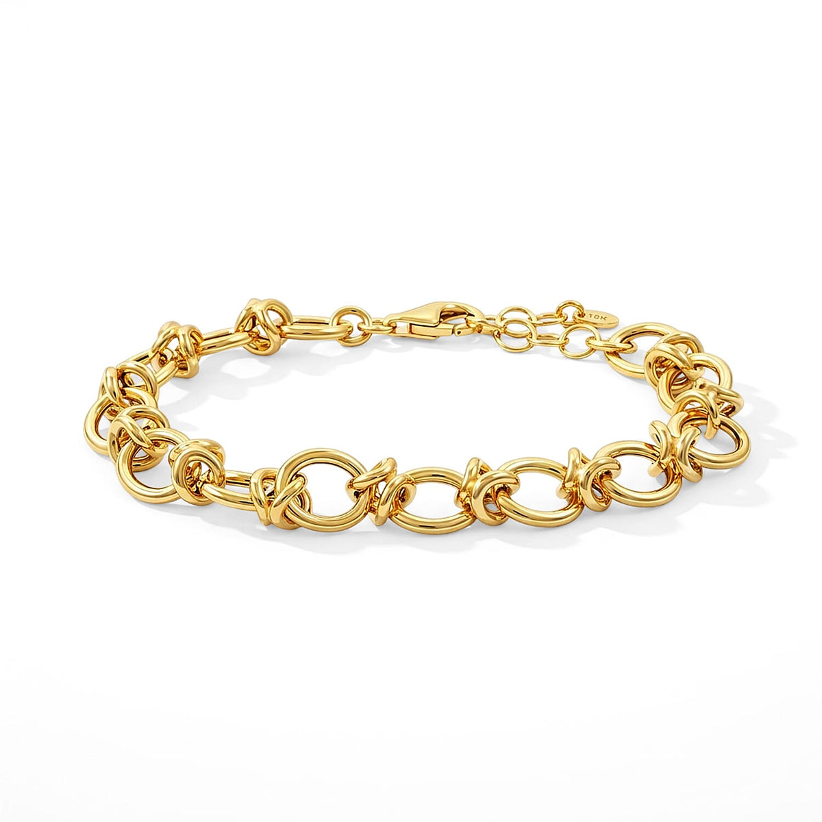 La Bella Italian Hollow Fancy Chain Bracelet in Sterling Silver (7-8In) 9.3 Grams