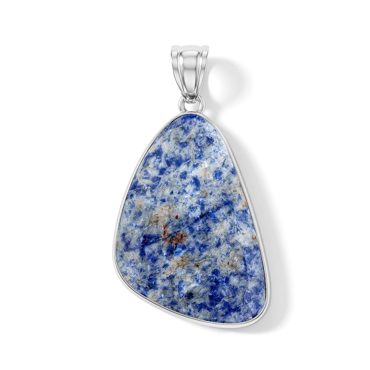 Aquamarine 75.00 ctw Freeform Pendant without Chain in Stainless Steel